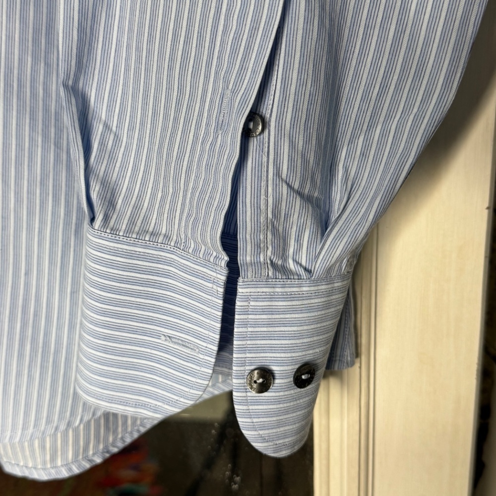 Dolce & Gabbana Light Blue Pinstripe Button-Down Shirt - Picture 15 of 15